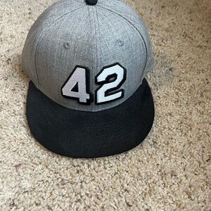 Gray and Black 42 Baseball Cap